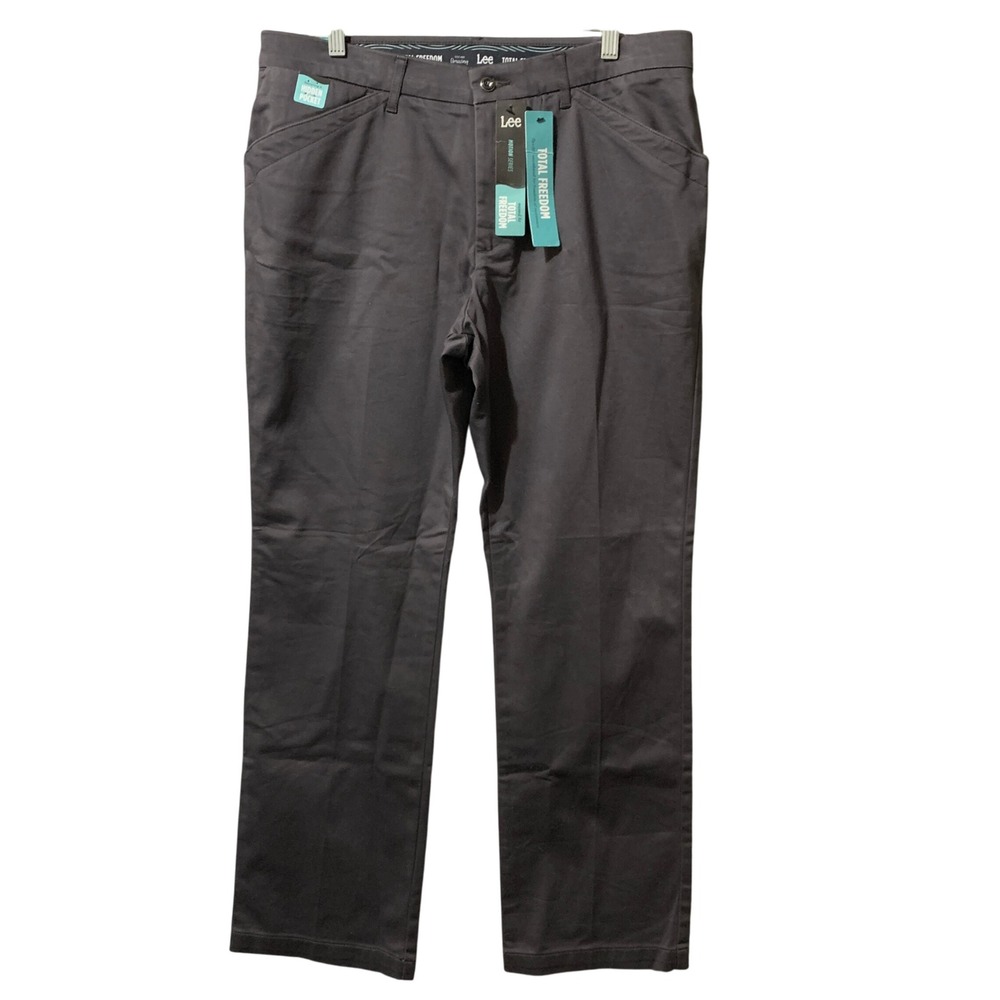 Lee Total Freedom Motion Series Women Size 14 Gray Pants Eased Fit‎ Classic